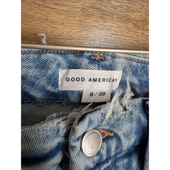 Good American Jeans Womens 6/28 Blue Denim Mid Rise Straight Leg GPBRY014T NWT - Picture 3 of 4